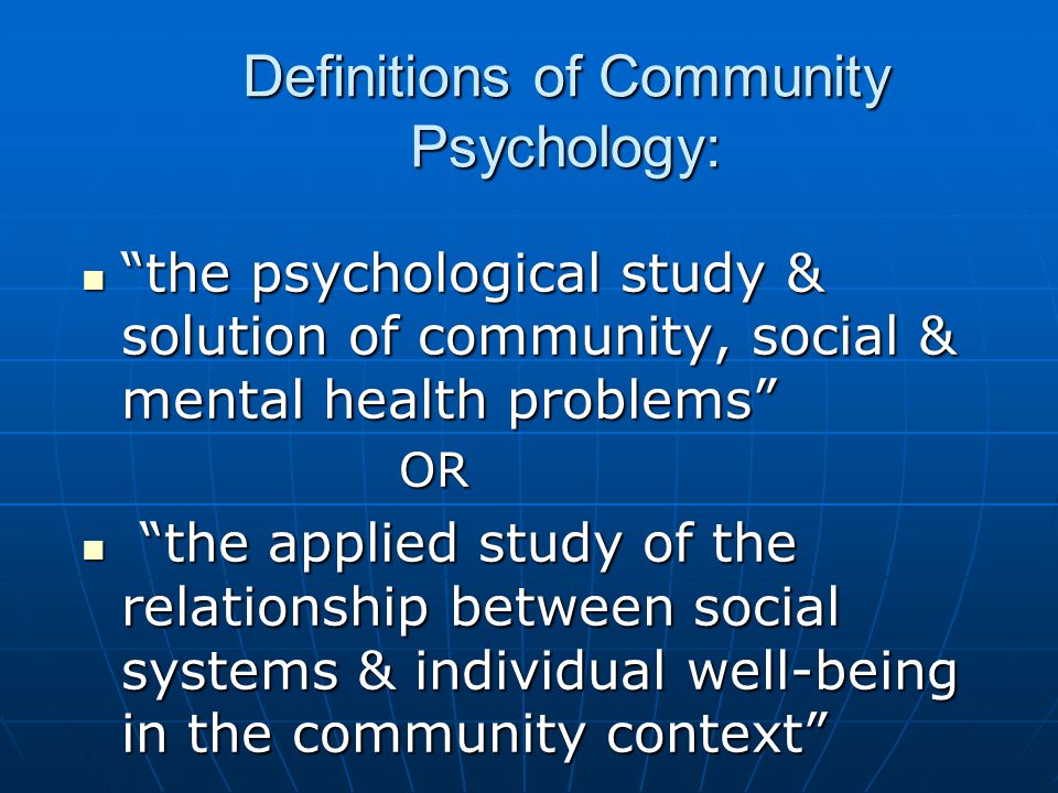 community psychology
